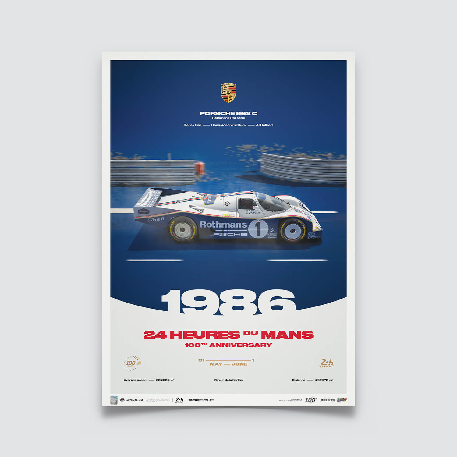 Porsche 962 C | 1986 100th Anniversary | 24h Le Mans Poster